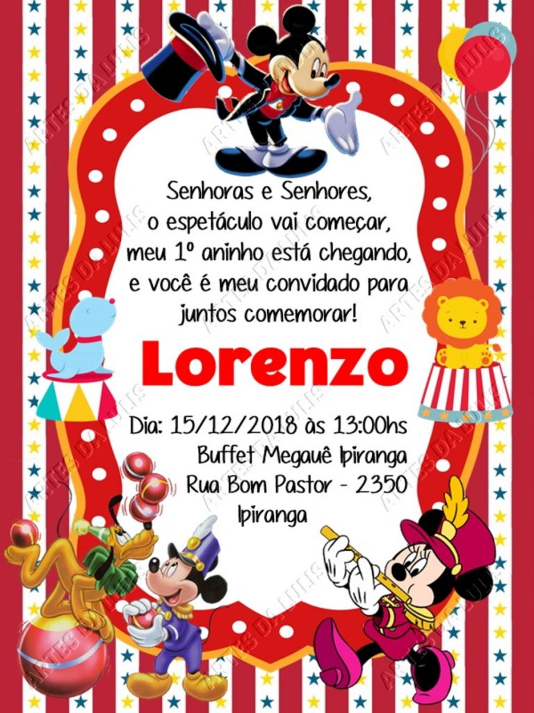 Convite Circo 60 Modelos Mágicos De