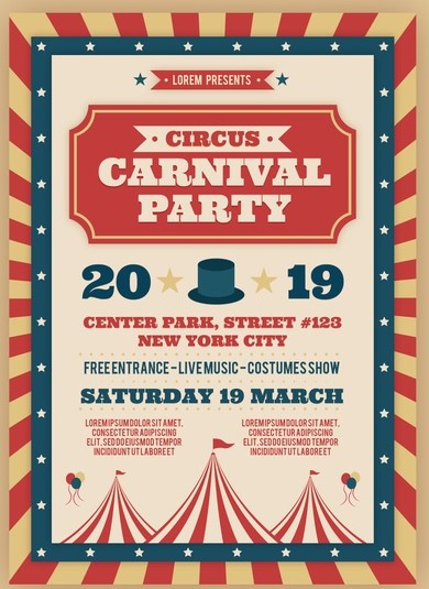 convite circo Vintage