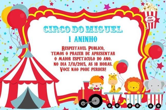 convite circo Vintage