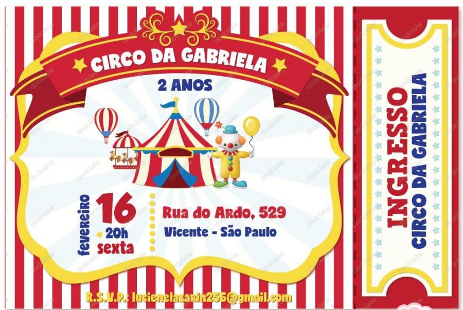 convite circo Ingresso
