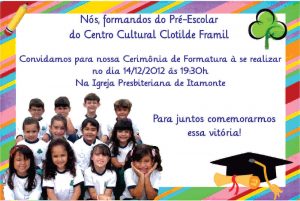 convite formatura Infantil