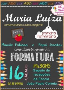 convite formatura Infantil