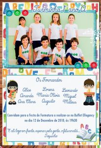 convite formatura Infantil