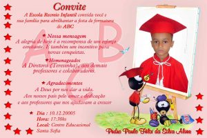 convite formatura Infantil