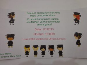 convite formatura Infantil