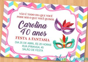 convite festa a fantasia Simples