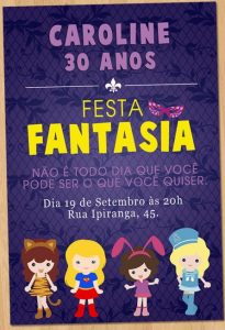 convite festa a fantasia Simples