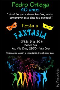 convite festa a fantasia Simples