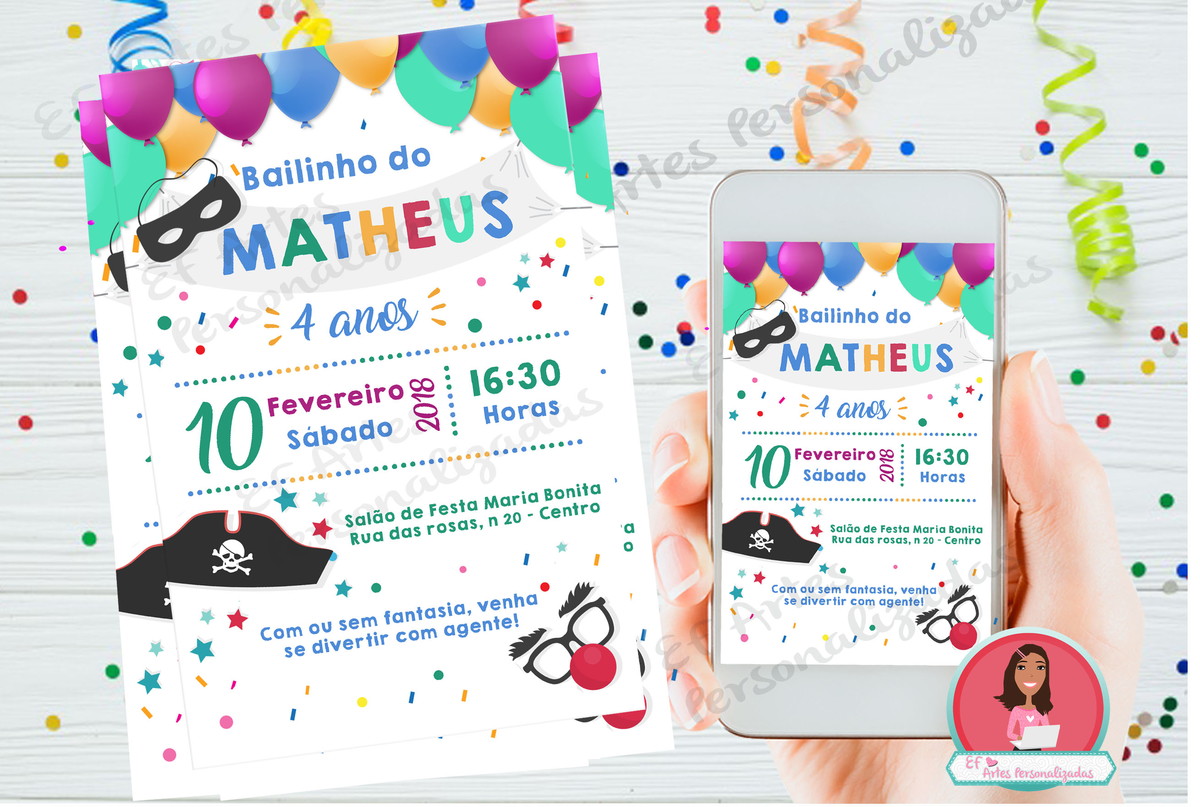 Convite Festa a Fantasia 60 Modelos Inspiradores!