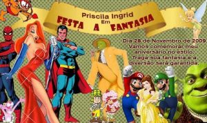 convite festa a fantasia Simples