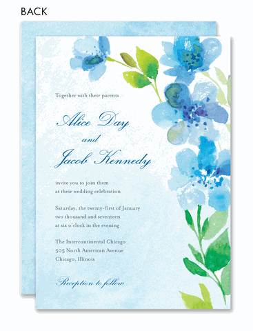 Convite floral Azulconvite floral Azul