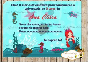 convite fundo do mar Sereia