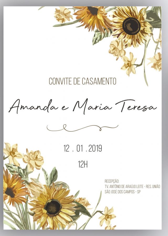 convite girassol Casamento