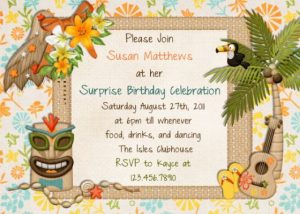convite havaiano Feminino