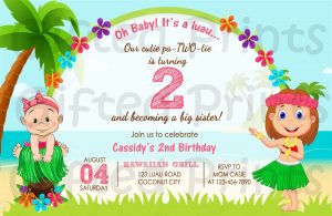 convite havaiano Aniversário