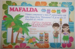 convite havaiano Infantil