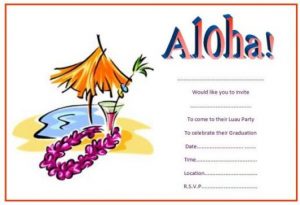 convite havaiano Imprimir