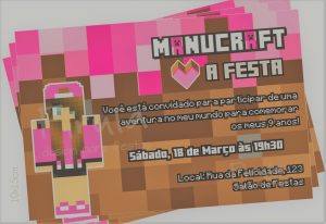 convite minecraft Feminino