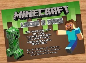 convite minecraft Masculino