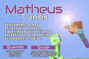 convite minecraft Masculino