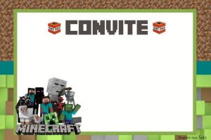 convite minecraft Para imprimir