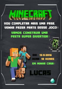 convite minecraft Masculino