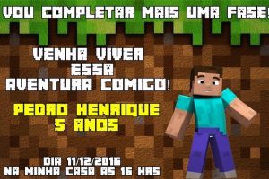 convite minecraft Masculino