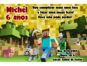 convite minecraft Masculino