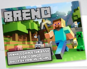 convite minecraft Masculino