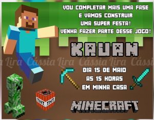 convite minecraft Masculino