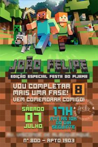 convite minecraft Masculino