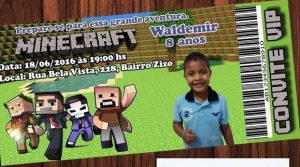 convite minecraft Masculino