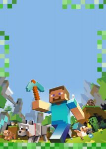 convite minecraft Para imprimir