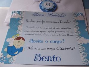 convite para padrinhos de batizado simples