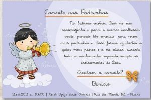 convite para padrinhos de batizado simples