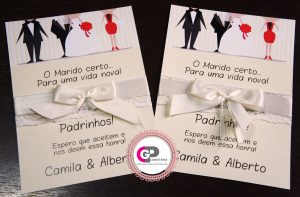 convite para padrinhos de casamento luxo