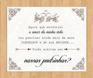 convite para padrinho de casamento civil