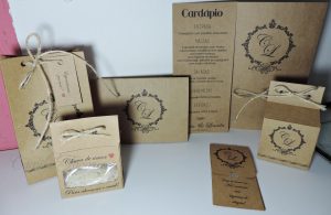 convite para padrinhos de casamento rústico