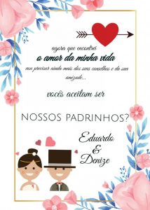 convite para padrinhos de casamento com gravata