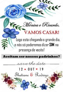 convite para padrinhos de casamento com gravata