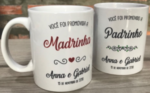 convite para padrinhos de casamento caneca