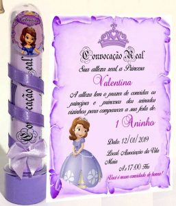 convite pergaminho Princesa sofia