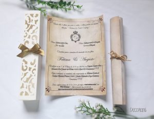 convite pergaminho Casamento