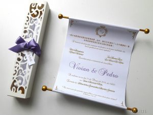 convite pergaminho Casamento