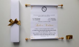 convite pergaminho Casamento