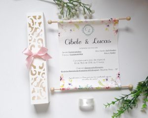 convite pergaminho Casamento