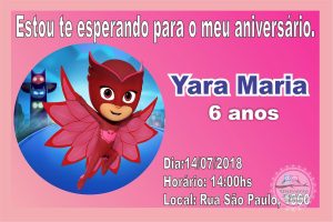 convite pjmasks Corujita