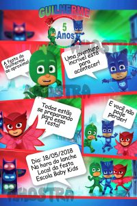 convite pjmasks Gibi