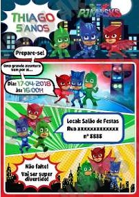 convite pjmasks Gibi