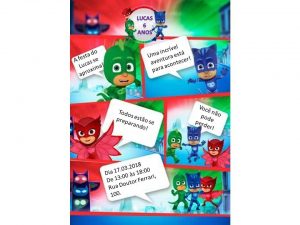 convite pjmasks Gibi